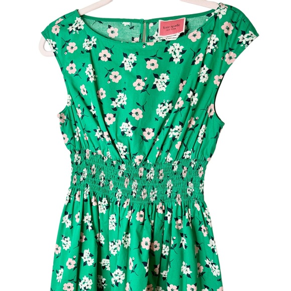 Kate Spade Green Floral Poplin Dress Medium - Picture 3 of 9